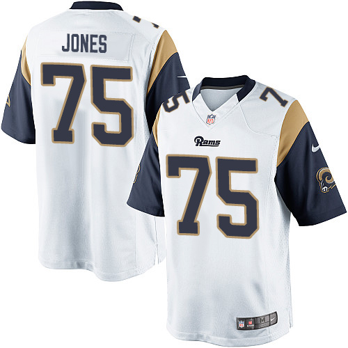 Youth Elite Deacon Jones Nike Jersey White Road - #75 NFL Los Angeles Rams